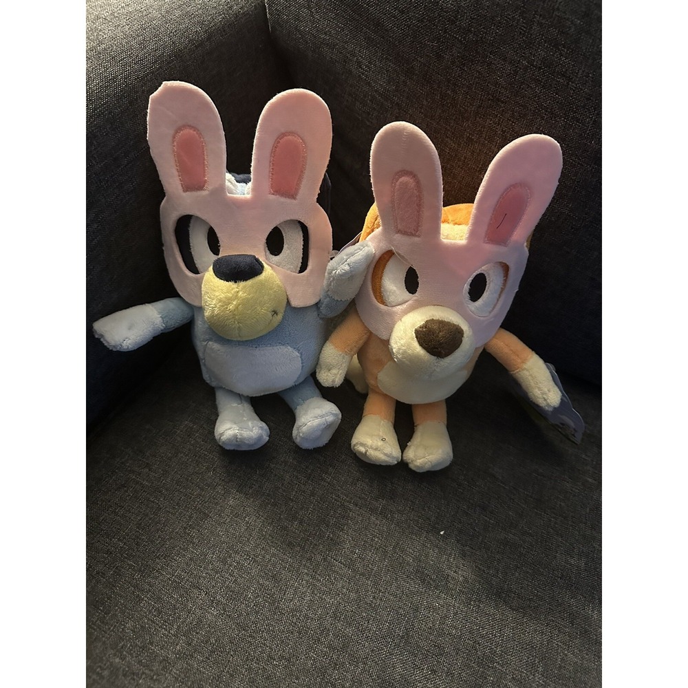 Bluey and Bingo Set‎ Easter Bunny Glasses Plush NEW